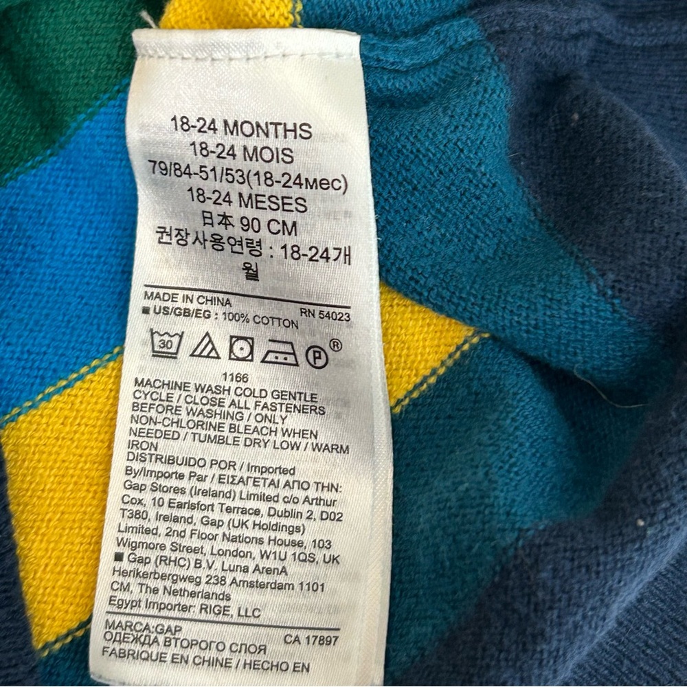 Baby Gap Rainbow Striped Sweater 18-24 Months - Picture 5 of 5
